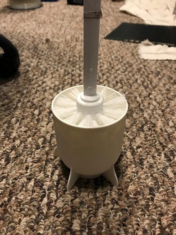 Crapper rocket toilet bowl brush holder