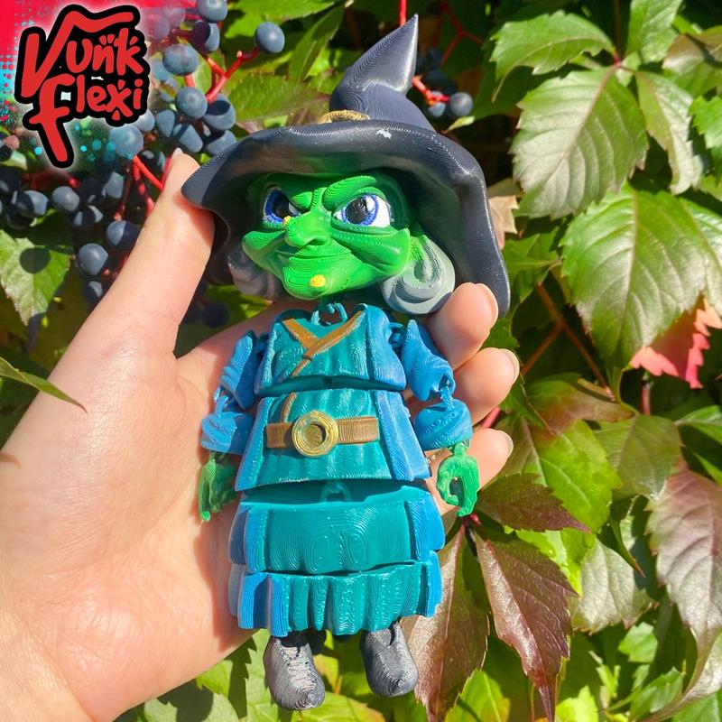 Halloween Witch MultiColor Flexi Print-In-Place + figure & keychain