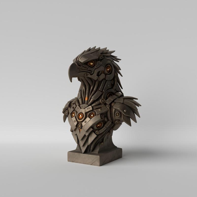 Cyber Eagle – Futuristic Mecha Bird Bust
