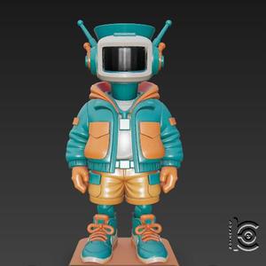 "Techno Retro TV Kid - Variant 2" - 3D Model for Printing