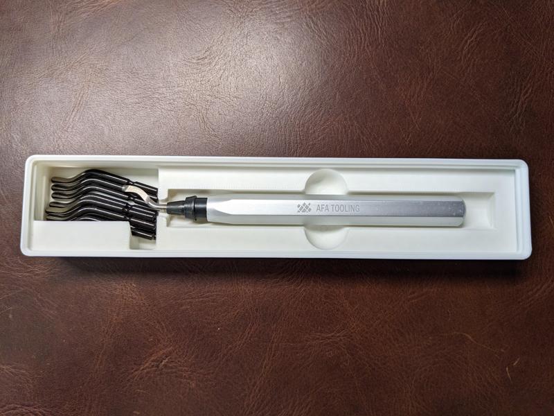 Gridfinity Deburring Tool Holder w/ Low Profile Blade Storage