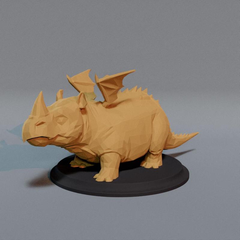 Rhino dragon - Low Poly