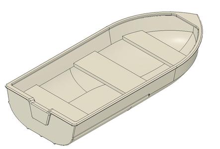 Open top lake boat model