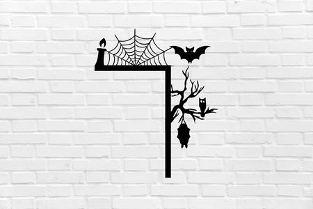 HALLOWEEN WALL DECORATION door spider broom witch