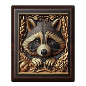 Raccoon animal wall art relief wall decor