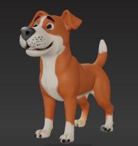 Friendly Dog 3D Model - Pet Animal for Printing and Display