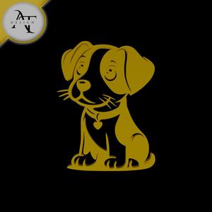 Puppy - Dog - Silhouette - 2D Wall Art Decor
