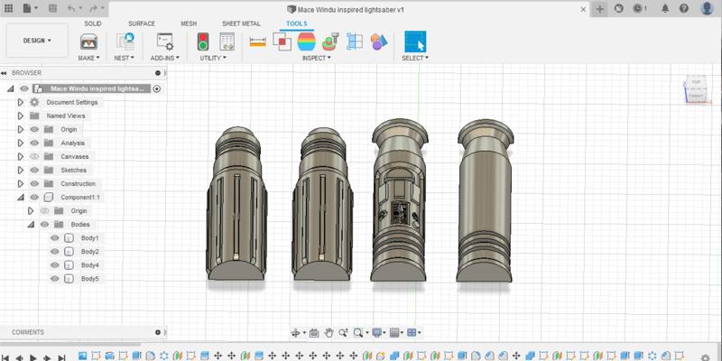Mace Windu inspired lightsaber hilt 0.6