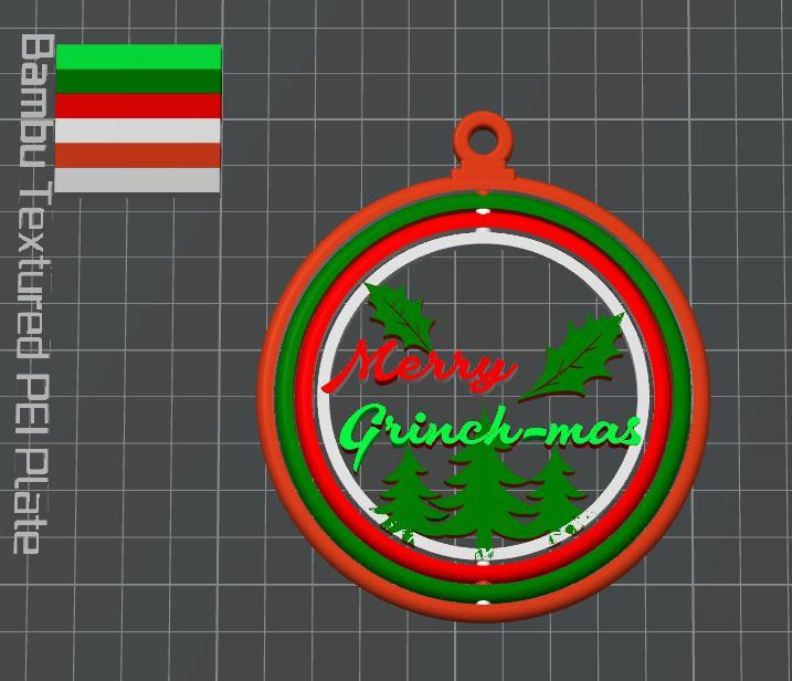 Not so "Merry" Xmas Ornament - Merry Grinch-mas Spinning