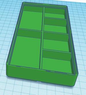 Gridfinity Divided Bin 2x4x3 2 Large 4 Small Sections