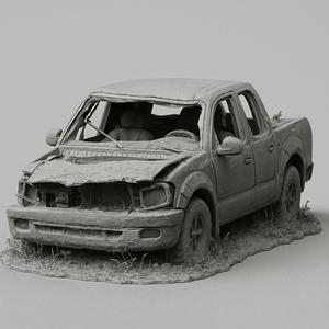 Wrecked Pickup Truck – 3D Printable Post-Apocalyptic Vehicle