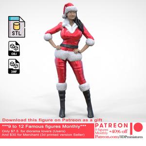 Christmas Lady Santa Claus miniature