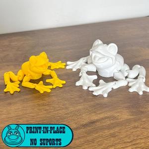 Flexi Print in Place Cute Frog Artculated