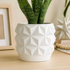 Geometric Plant Pot with Drainage
