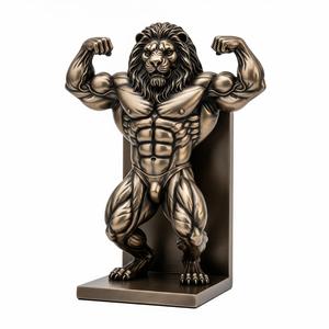 Muscular Lion Figurine – Power & Strength Decor