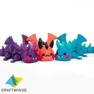🐉Flexi Adorable Dragon laying  Print in place