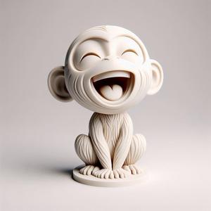 Laughing Monkey - 3D Printed Full-Figure Statue
