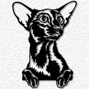 Realistic Oriental Shorthair cat wall art kitty wall decor 2d art animal