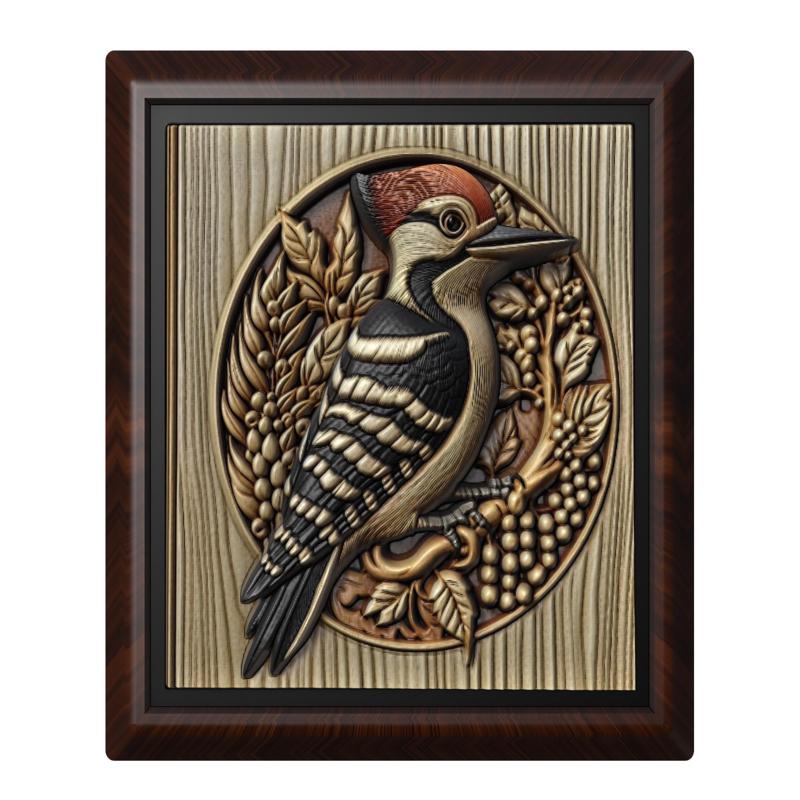 Woodpecker animal wall art relief wall decor