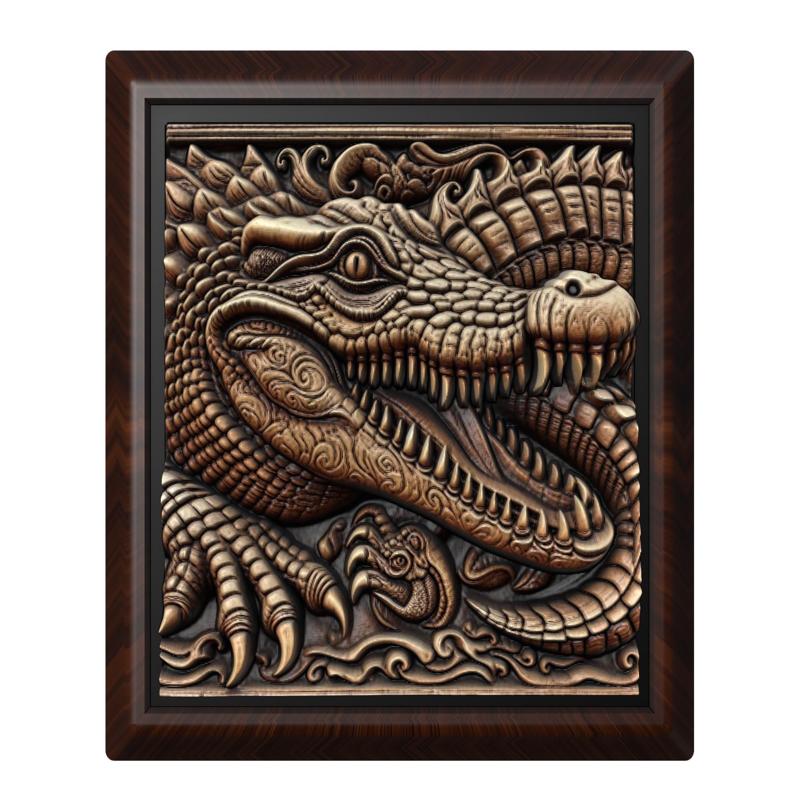 Crocodile animal wall art relief wall decor