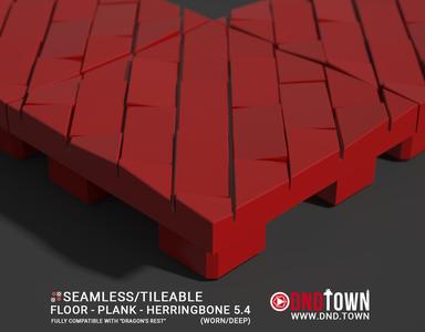 3D Modular Dungeon Tile: Floor - Plank - Herringbone 5.4 (WORN/DEEP) - DnD Town Minis (www.dnd.town)