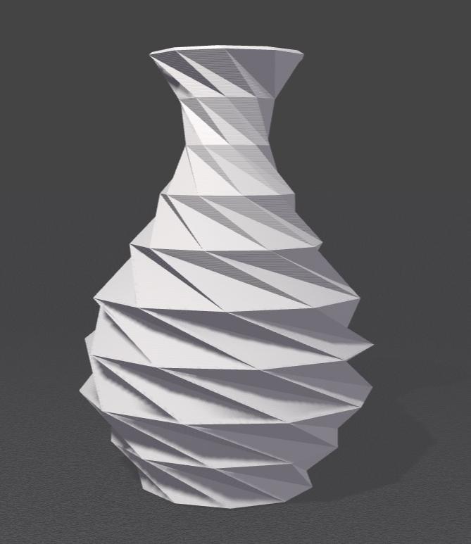 Twisted Low Poly Vase