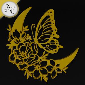 Butterfly on the Moon - 2D Wall Art Decor