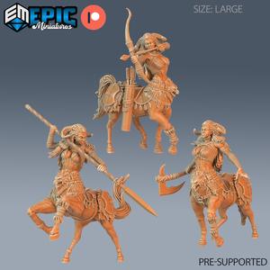 Centaur Female Set ‧ DnD Miniature ‧ Tabletop Miniatures ‧ Gaming Monster ‧ 3D Model ‧ RPG ‧ DnDminis ‧ STL FILE