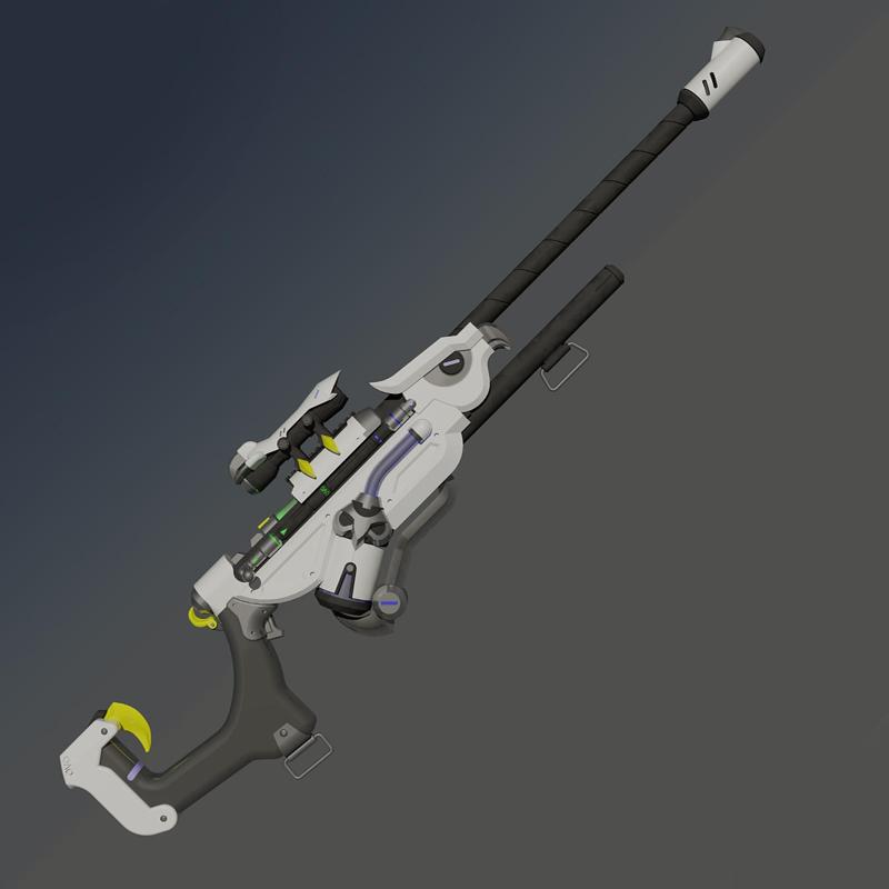 Overwatch Ana Amari Sniper Biotic rifle Snow owl skin Winter Wonderland 2017. Video game, prop, cosplay, STL