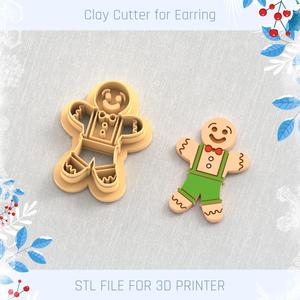 Christmas Gingerbread Clay Cutter, Winter Earring Cutters, Christmas Clay Cutters, Mini Clay Cutters 3 Sizes