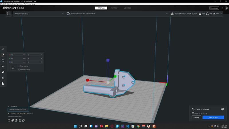 Prusa i3 z axis extension