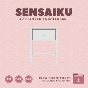 Miniature Replica GULLABERG Nightstand for Miniature Dollhouse - IKEA (1:12,24,48) - 3D Print Instant Download