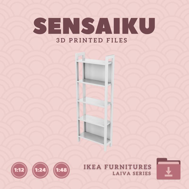 Miniature Replica 06. LAIVA Bookcase for Miniature Dollhouse - IKEA - 3D Print Instant Download