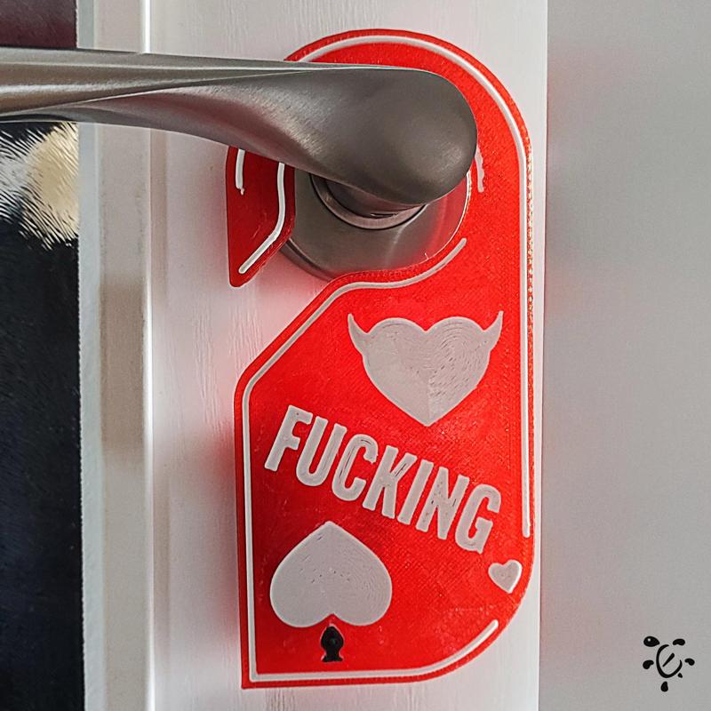 Door hanger FU*KING (ENG, FR, CZ, PL)