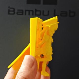 Genshin Impact Lithophane Figurine, Hu Tao Leaning Against a Wall, Hu Tao Against a Framed with Support 02 Version