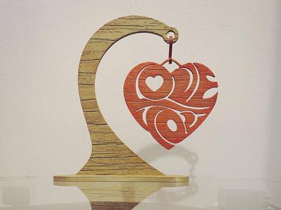 Hanging Love Heart (wood-like)