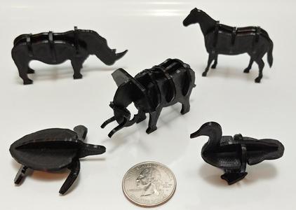 3D Animal sculptures/toys variety x5 pack