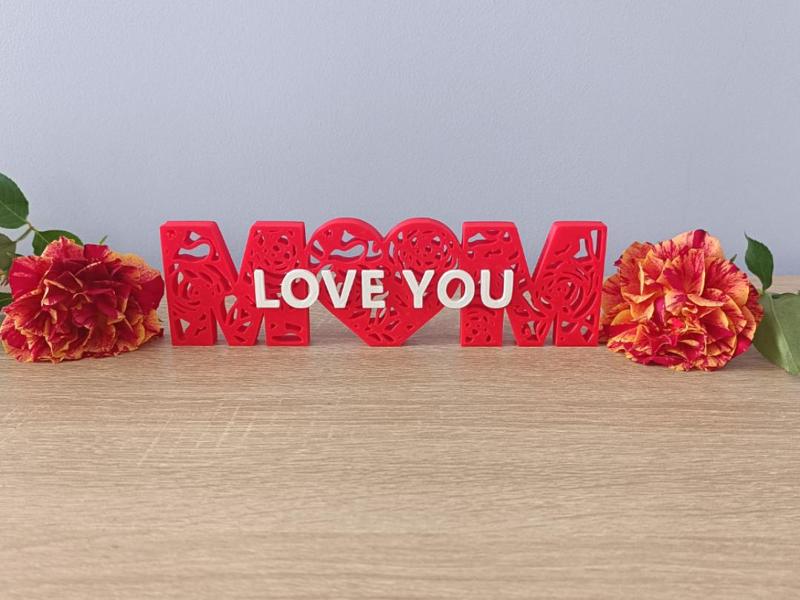 Mothers Day Flower 3d Text
