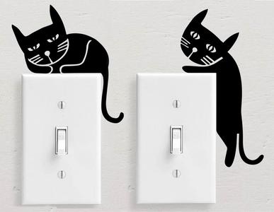 Sleepy Cat on Light Switch