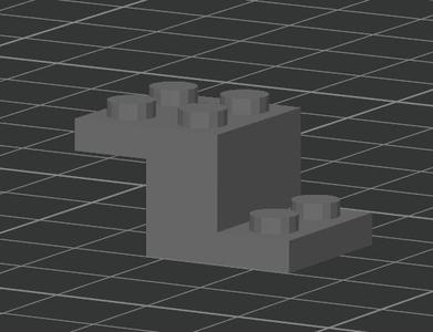 Lego Compatible (73562.dat) Bracket 3 x 2 x 1 1/3 with Bottom Stud Holder