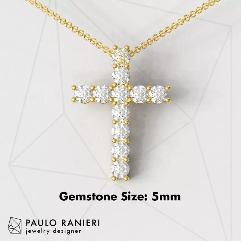 5mm Gemstone Cross Pendant