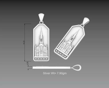 Church beautiful rectangle pendant