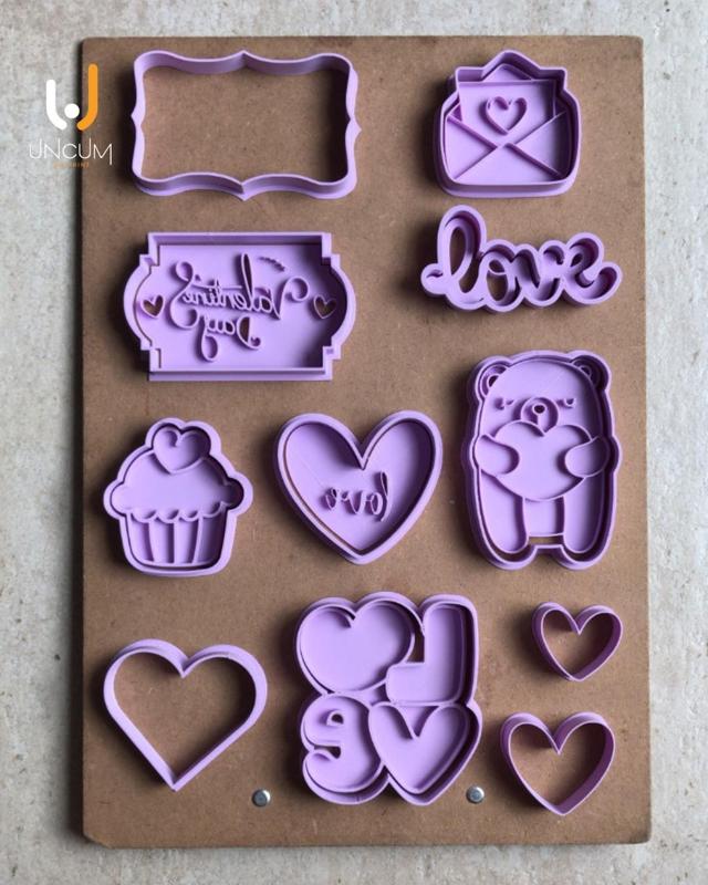 KIT 10 COOKIE CUTTERS - VALENTINE'S DAY