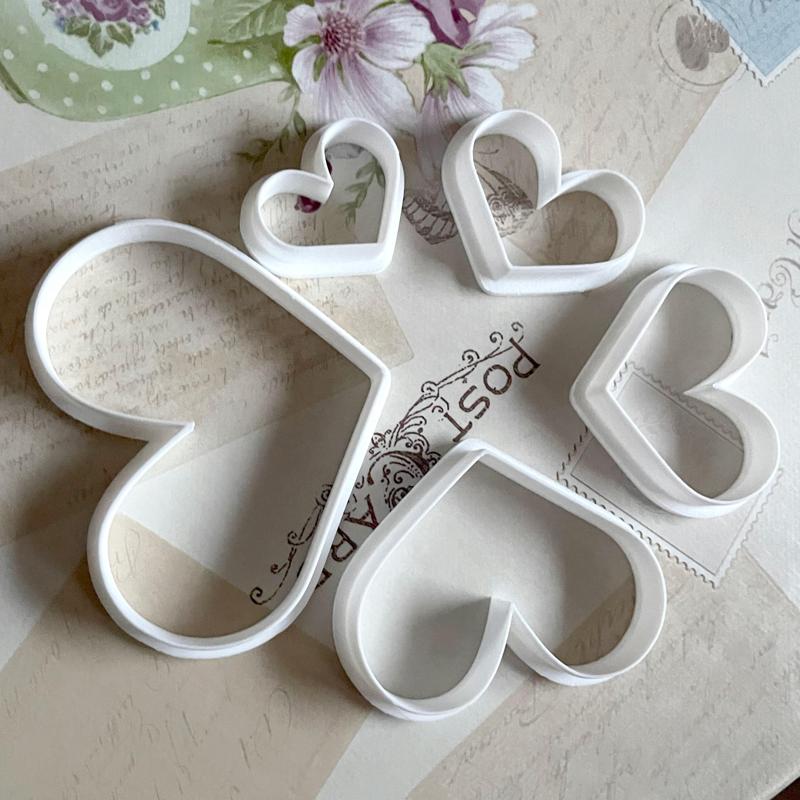 Heart Cookie Cutter, Heart Shape, Heart Polymer Clay Cutter, 5 sizes