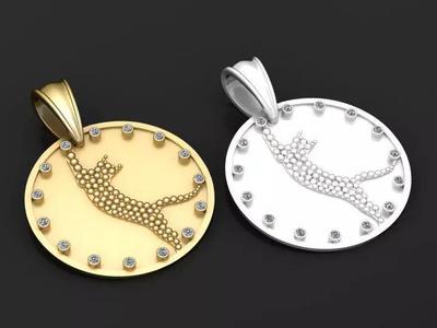 Cazador claro zirco animal PENDANT