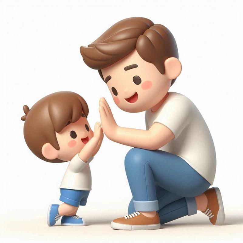 Father’s Day Father and Son 3D Print – Loving High-Five Pose, Heartwarming Gift and Decorative Figurine