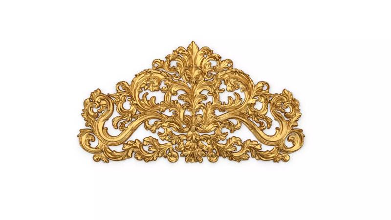 Classic Carved Bed 3D model 20