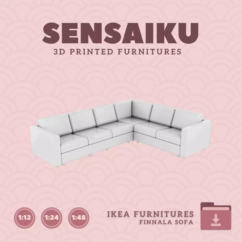 FINNALA Corner section Ottoman for Dollhouse IKEA 3D Print