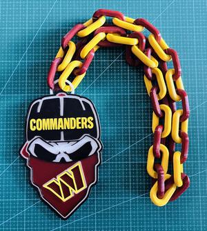 CHAIN SKULL WASHINGTON COMMANDERS NFL