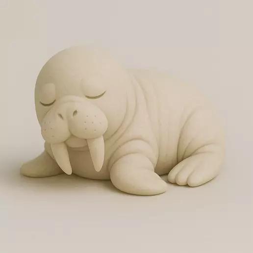 Tranquil Walrus  3D Printable Arctic Sculpture